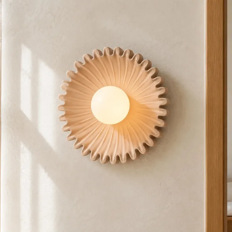 Lámpara de Pared Moderna de Cerámica con Flor Marenys
