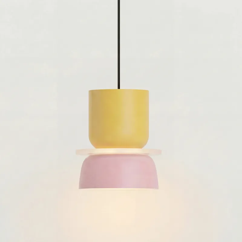 Lámpara colgante con pantalla de cuenco de bloques de color Seraphina Nordic