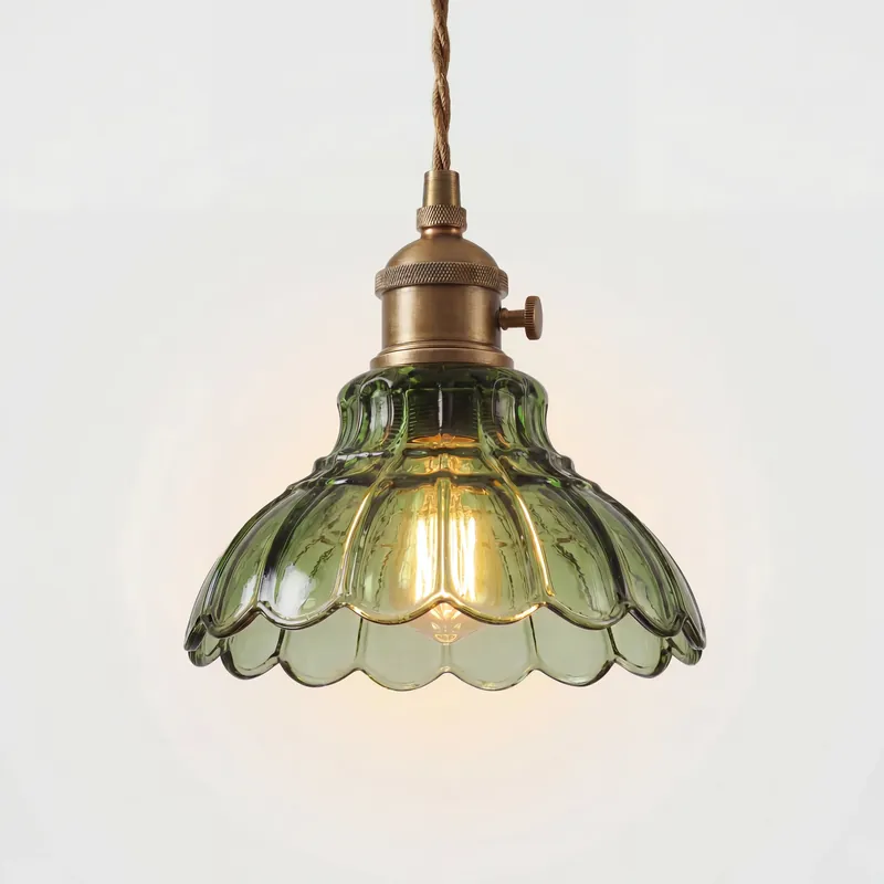 Lámpara colgante de vidrio con flores retro Davit