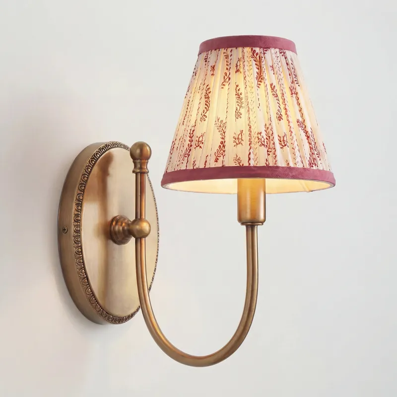 Aplique de Pared con Pantalla de Tela Vintage Vardan