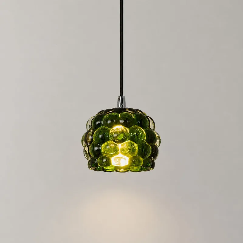 Lámpara colgante Leif moderna con globo de vidrio burbuja