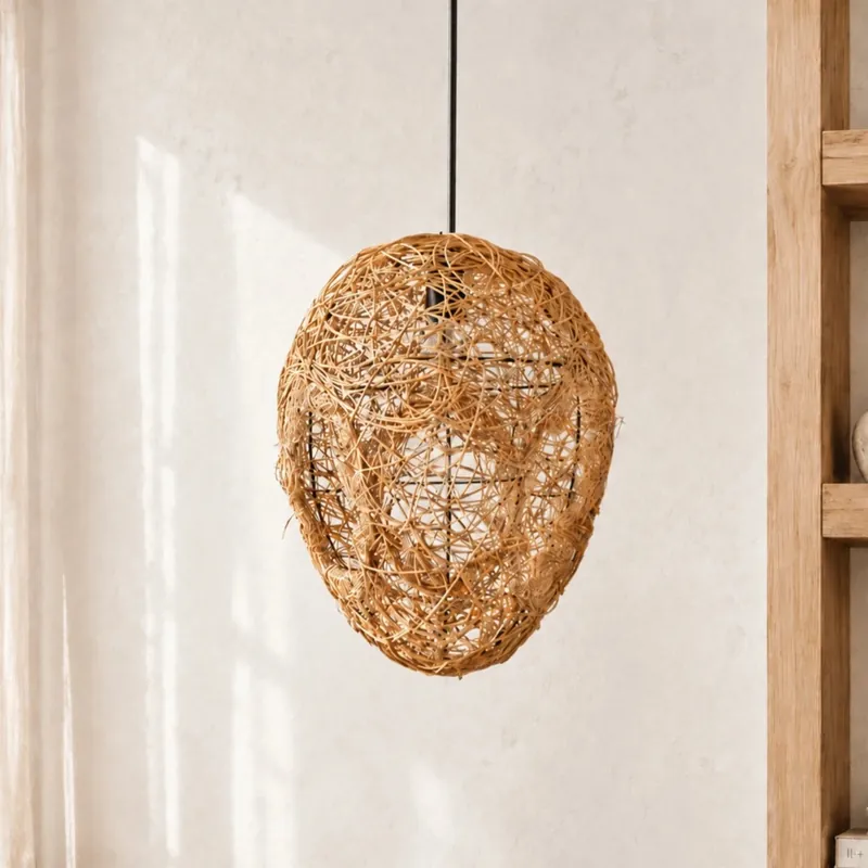 Esther Bird Nest Rattan Pendellampa