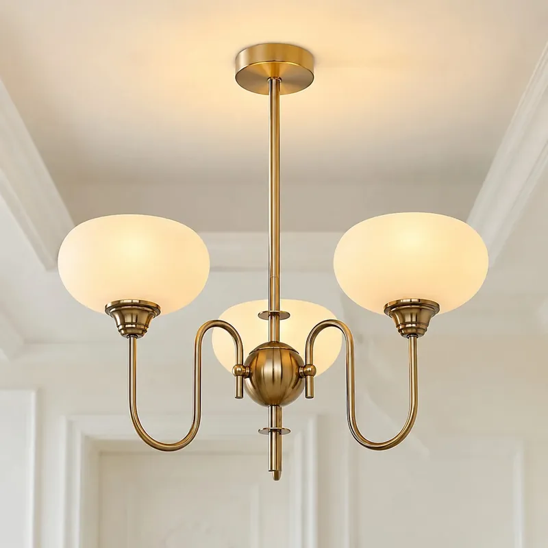 Luna Cream Vit Bubbelglas Taklampa