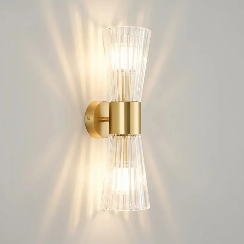 Sirius Crystal Ribbed Double Head Vägglampa