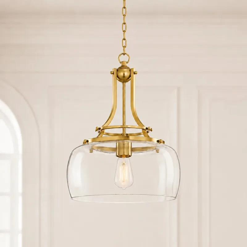 Elena Modern Klart Glas Kuppel Pendellampa