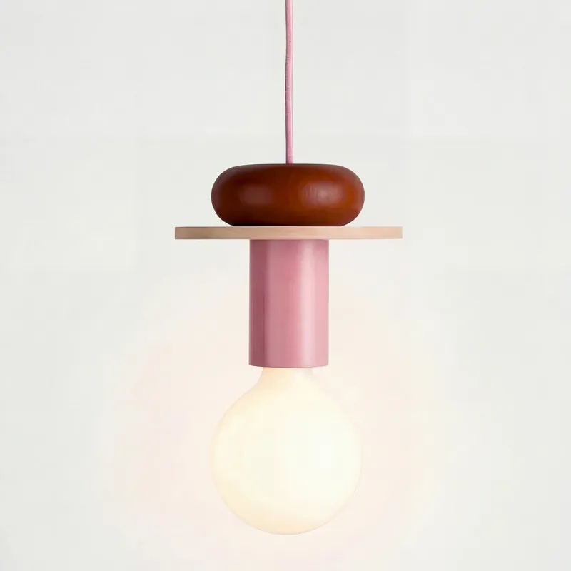 Alvar Multicolor Geometrisk Trä Pendellampa