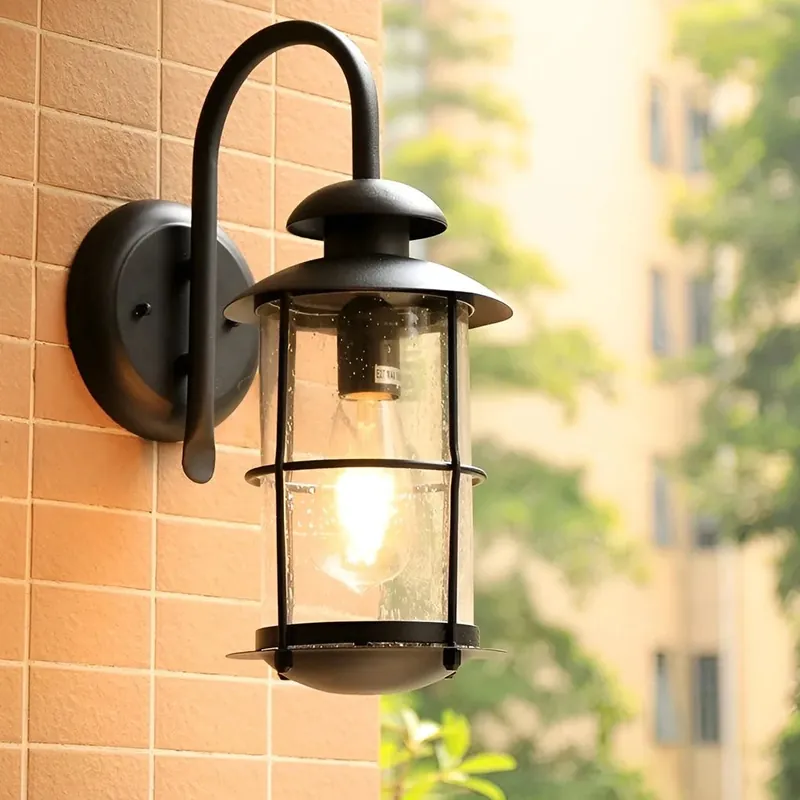 Craig modern industriell glaslykta vägglampa