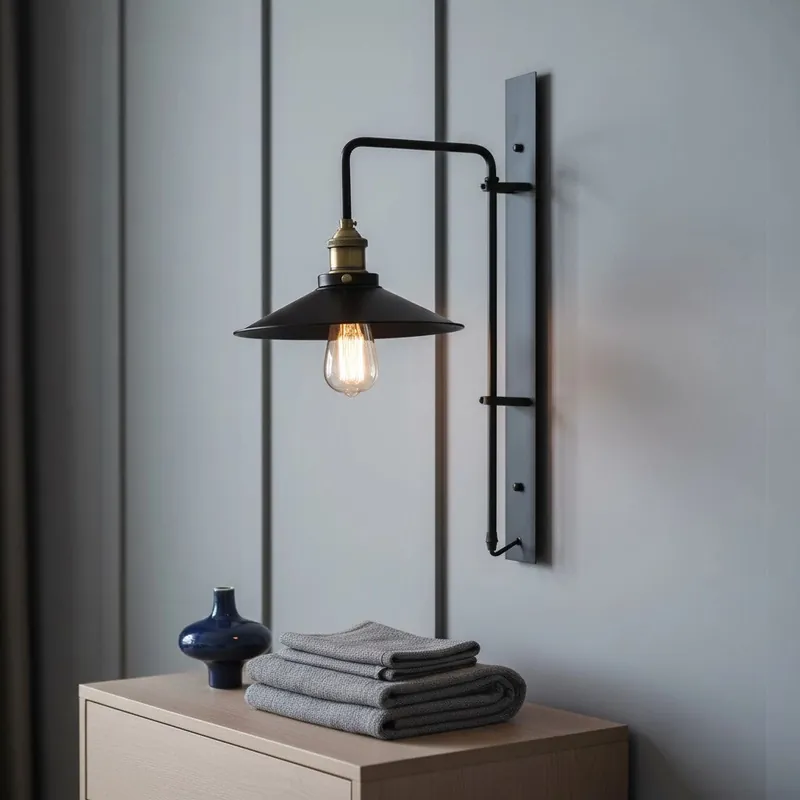 Emile vintage justerbar metall vägglampa