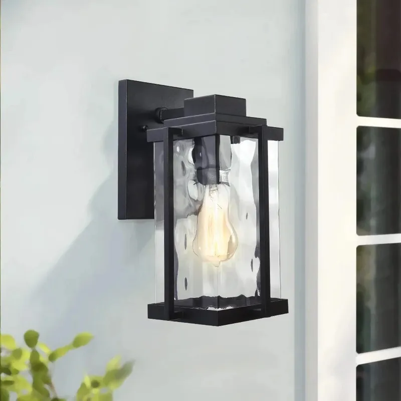 Althea modern utomhus fyrkantig glasvägglampa