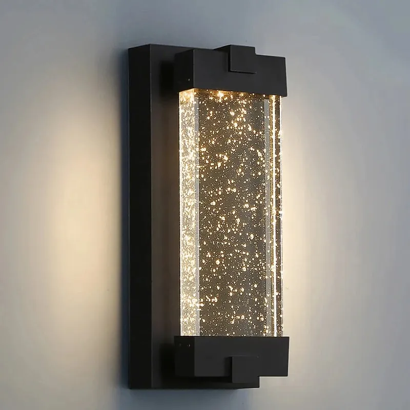 Xylia modern bubbla kristall utomhus vägglampa