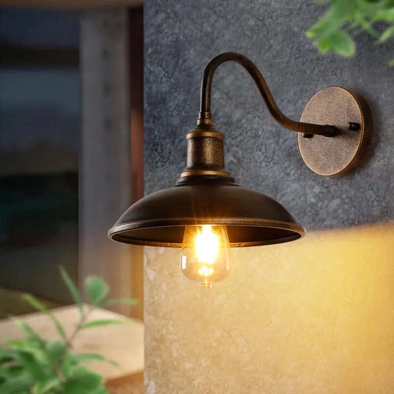 Vulcan Vintage Gooseneck Lampa Ścienna na Zewnątrz