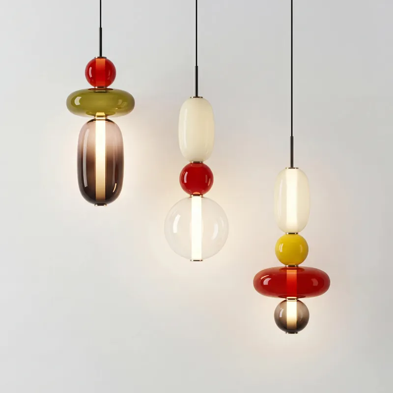 Vesa Nordic Szklana Lampa Wisząca z Kandyzowanym Szkłem