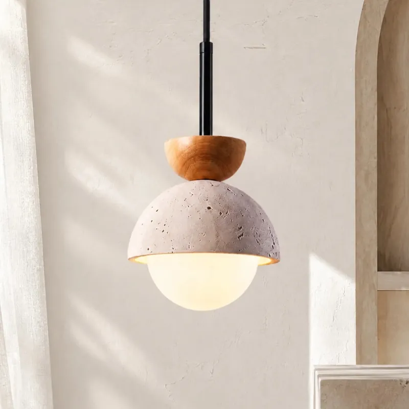 Athenis Luna Stone Okrągła Lampa Wisząca
