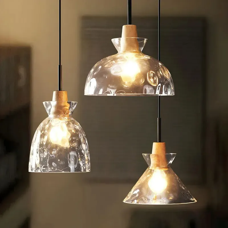 Freequana Rustykalna Lampa Wisząca z Fali Szklanej