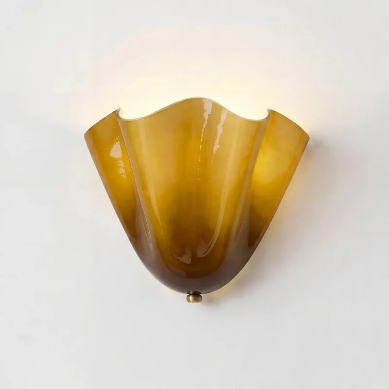 Sheryl nowoczesna szklana lampa ścienna w kształcie muszli morskiej