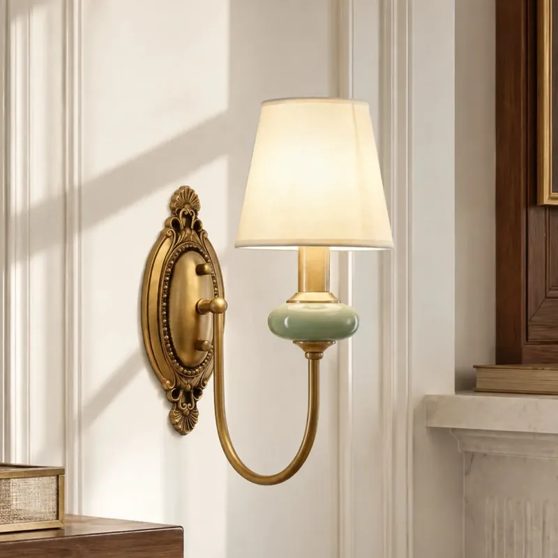 Della Retro Zakrzywiona Ceramiczna Lampa Ścienna z Ramieniem