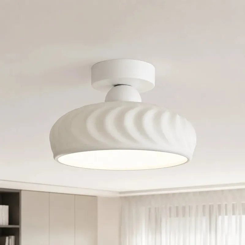 Ashbur nowoczesna teksturowana ceramiczna lampa sufitowa