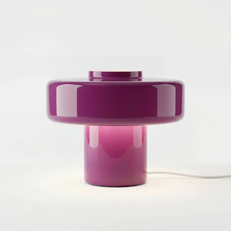 Kolorowa szklana lampa stołowa w kształcie grzyba Mamie Modern