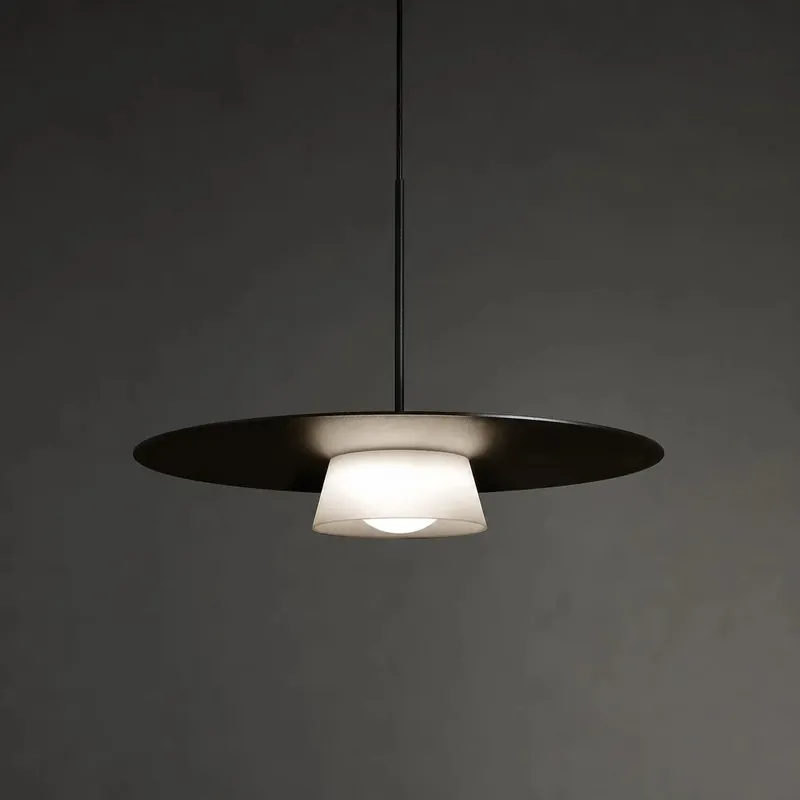 Solenne Minimalistyczna aluminiowa lampa wisząca w kształcie dysku