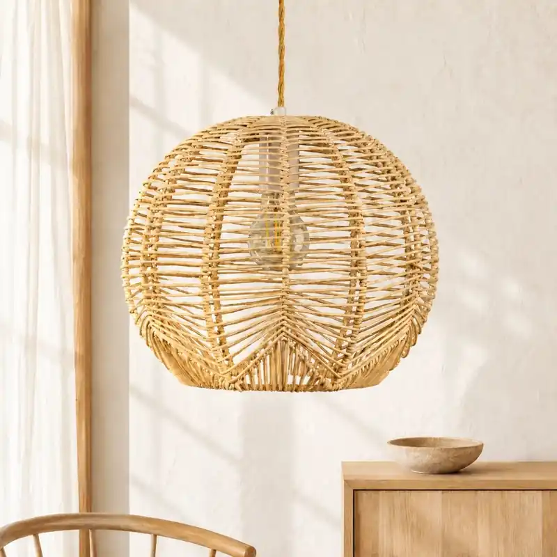 Luminária Pendente Doyle Orb em Rattan