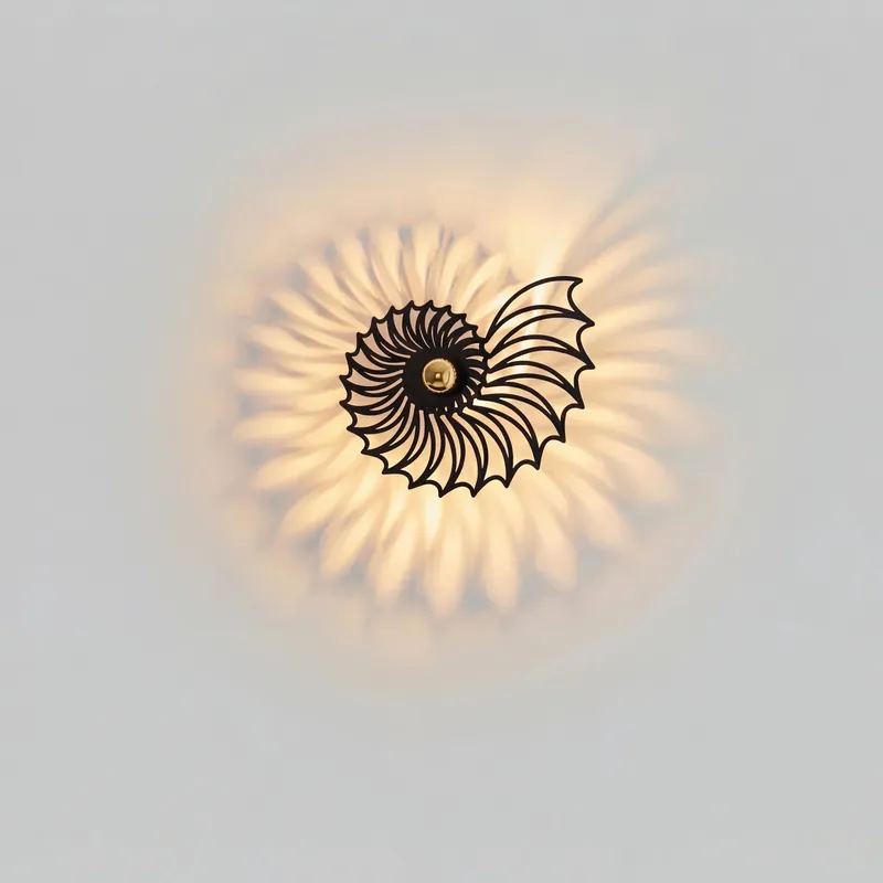 Aegir Nautilus Design Lâmpada de Parede Decorativa LED