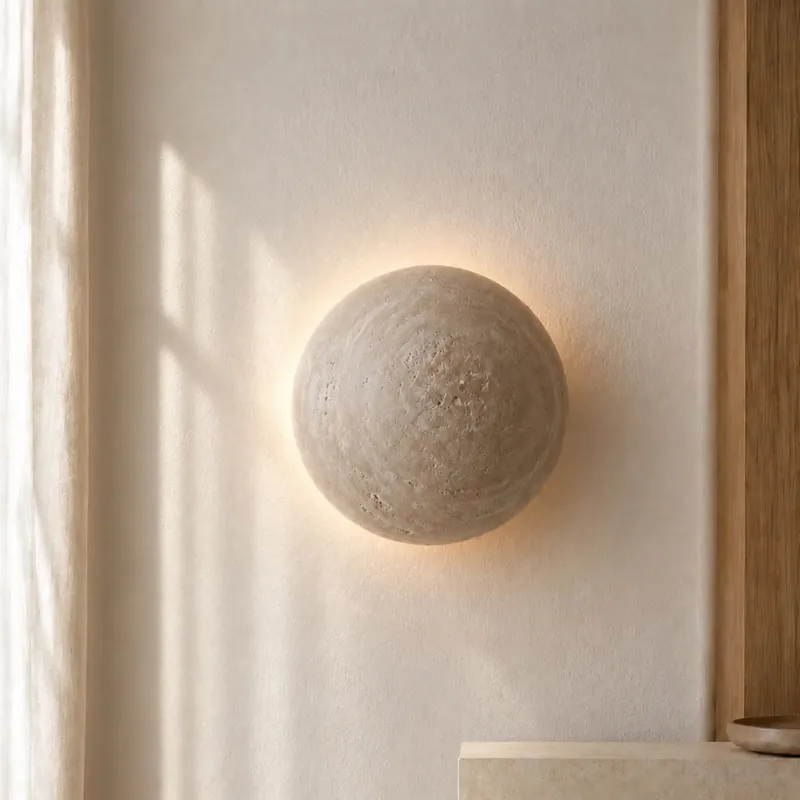 Ralvion Nordic Travertine Candeeiro de Parede Redondo