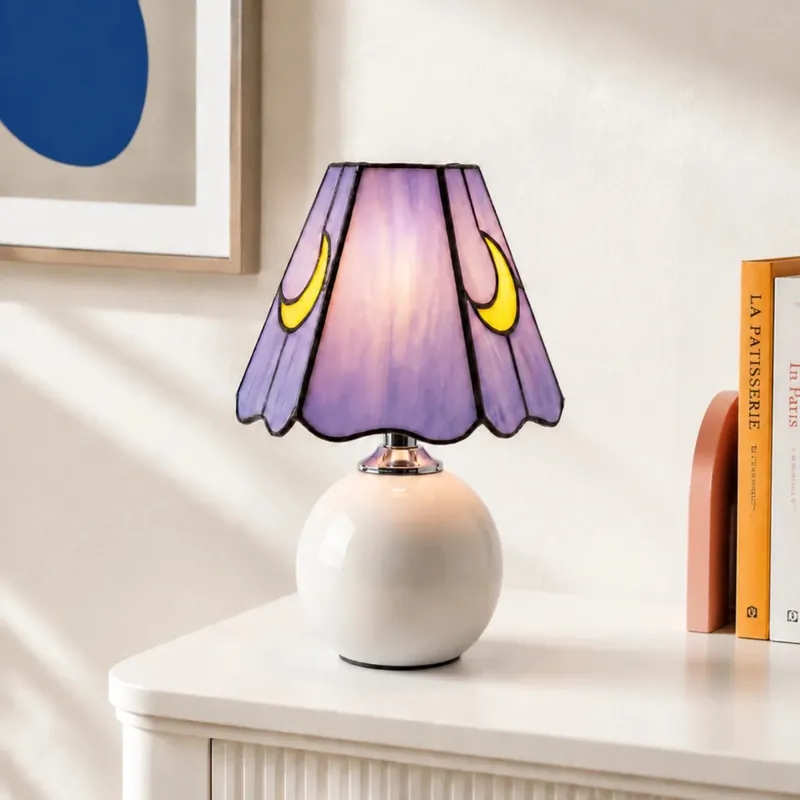 Candeeiro de Mesa em Cerâmica Faithe Mushroom Tiffany Moon
