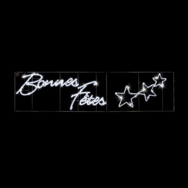 Traversée Bonnes Fêtes L4x1m LED blanc pétillant