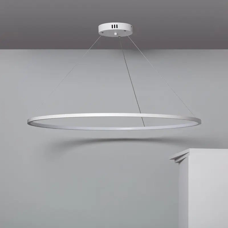 Suspension led 20w cct luminaire cercle blanc suspendu 60cm