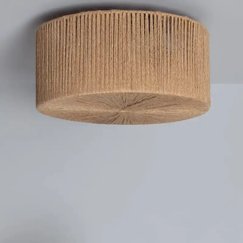 Plafonnier rond corde 40cm 3xculot e27