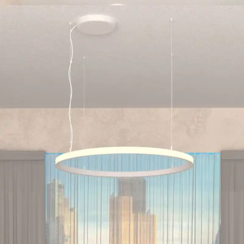 Suspension blanche ronde profilé 78w led 120cm