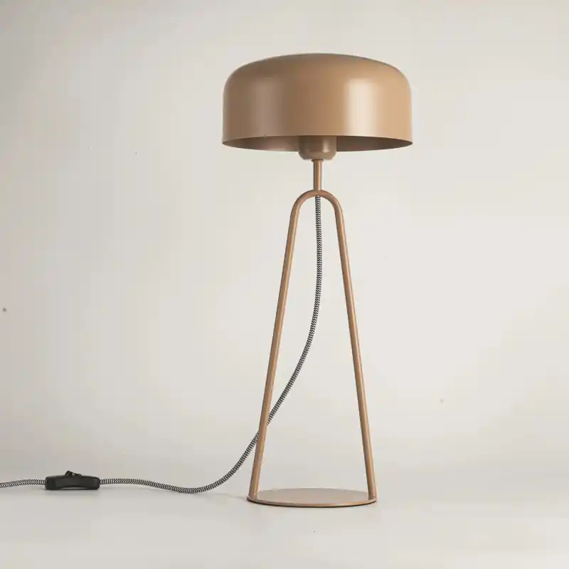 Lampe à poser métal marron culot e27