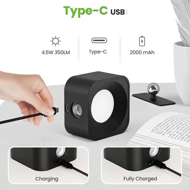 Applique murale rechargeable sans fil variable cct blanc ou noir