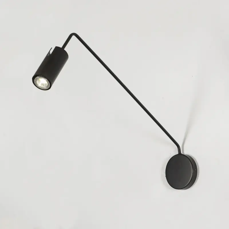 Applique spot noir patère sur tige culot gu10