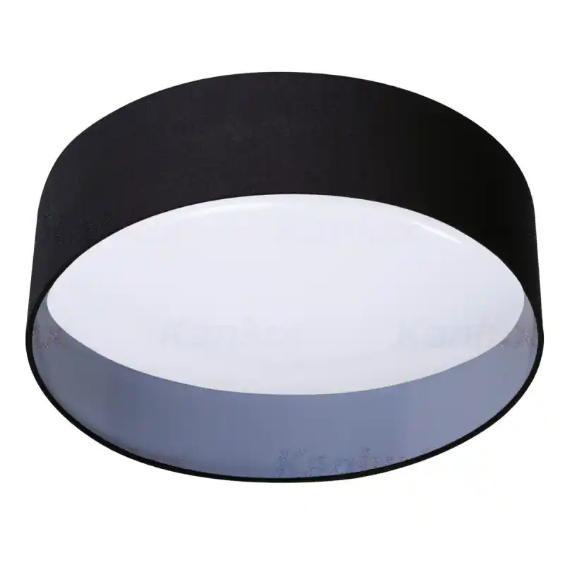 Plafonnier 40cm led 17,5W-abat jour tissu noir