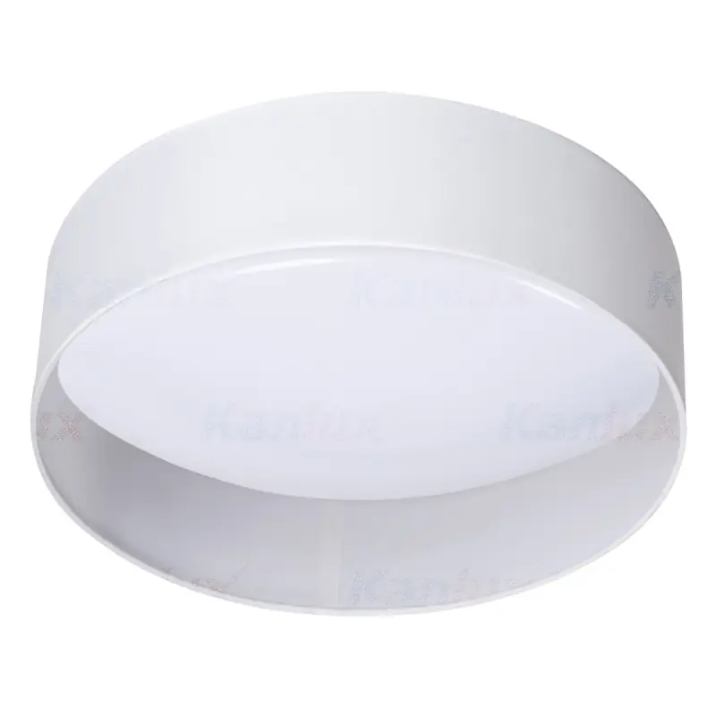 Plafonnier 40cm led 17,5W-abat jour tissu blanc