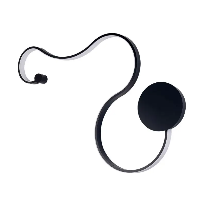 Applique murale noire 30w led flexible moderne 3000k-1650 lumens