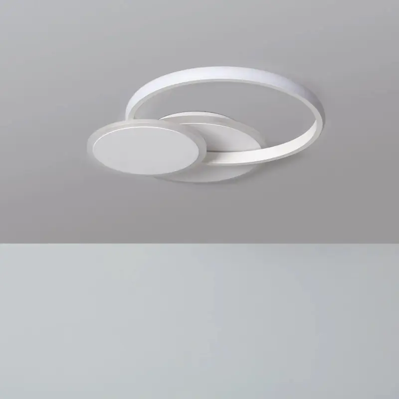 Plafonnier led 32w-40cm-3000k-cercle blanc