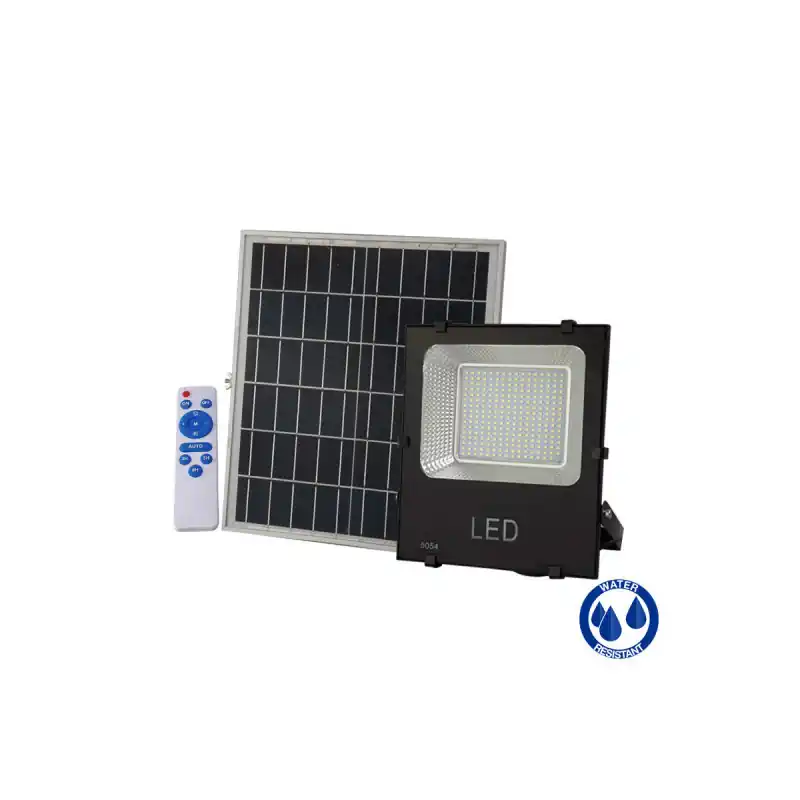 Projecteur solaire 200w led mode crépusculaire temporisé + télécommande