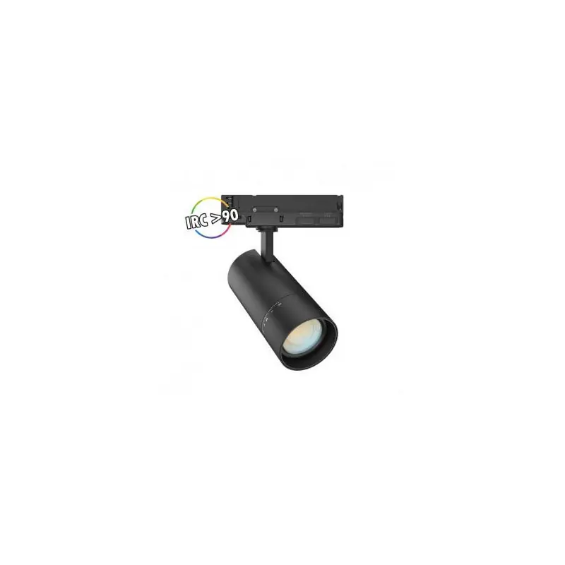 SPOT LED SUR RAIL AVEC ADAPTATEUR 3 ALLUMAGES NOIR 25/30/35W CCT ANGLE AJUSTABLE