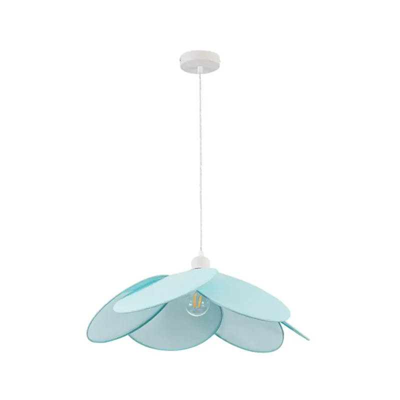 Suspension luminaire suspendu tissu culot e27-beige-rose-bleu