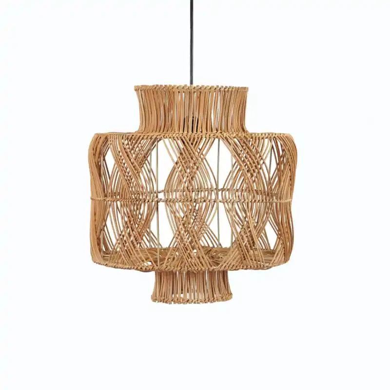 Suspension luminaire suspendu 40cm rotin marron culot e27