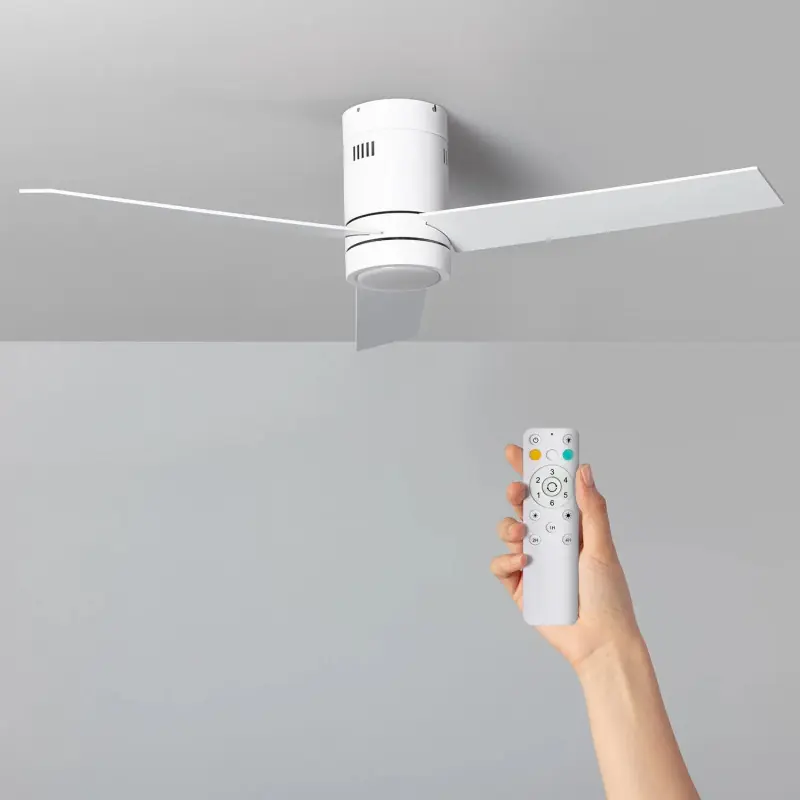 Ventilateur de plafond 3 pales-15w led cct-diamètre 132cm moteur dc