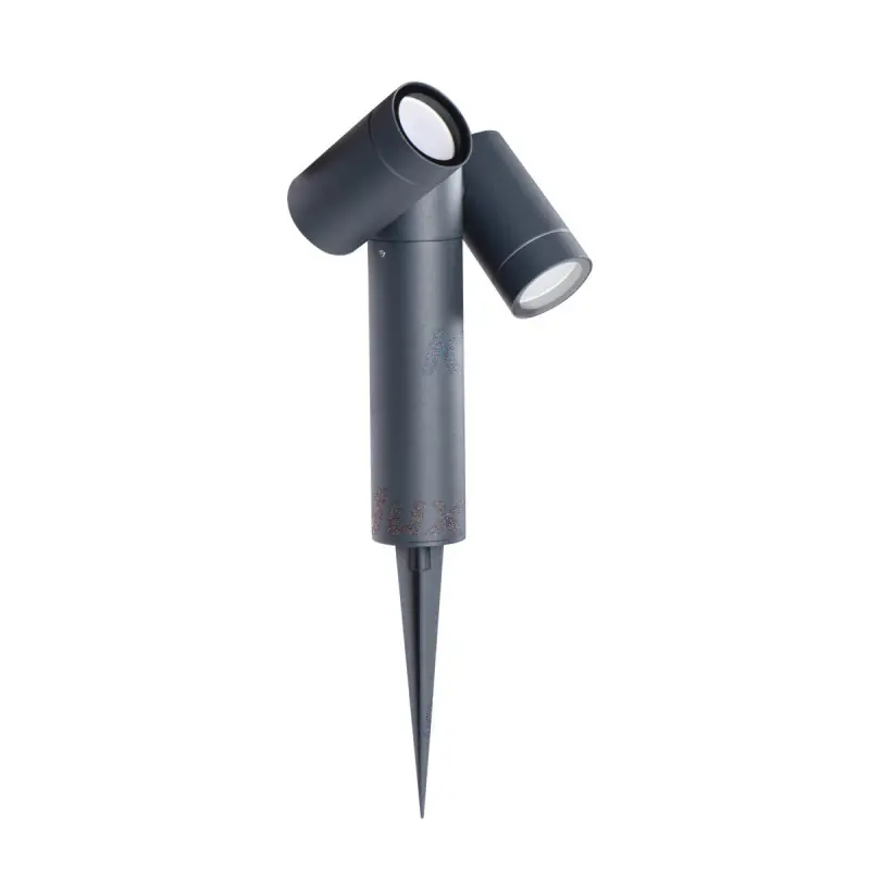Projecteur spot piquet de jardin extérieur gris anthracite 2xgu10