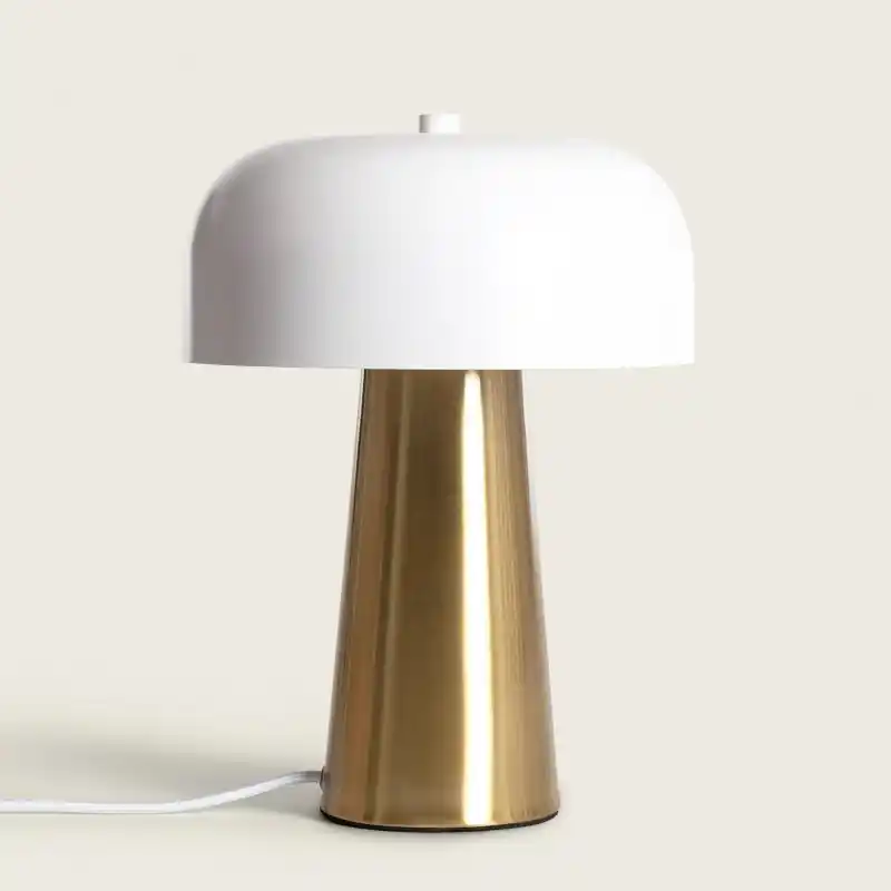 Lampe à poser métal et blanc culot e14