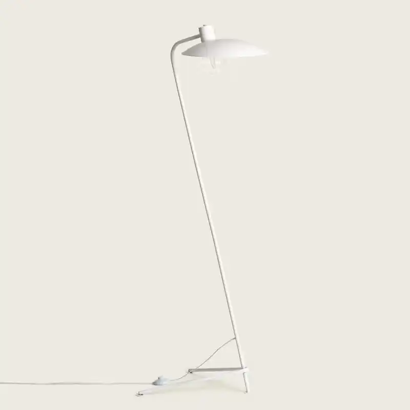 Lampadaire sur pied métal blanc culot e27