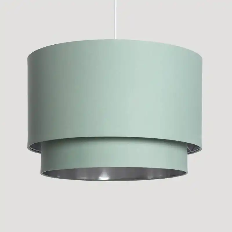 Suspension abat-jour tissu culot e27-blanc-gris-vert-bleu