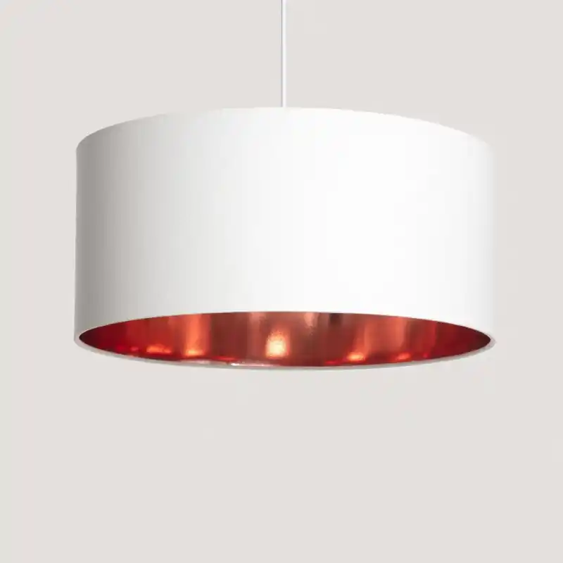 Suspension abat-jour tissu culot e27-blanc-gris-vert-bleu 45cm