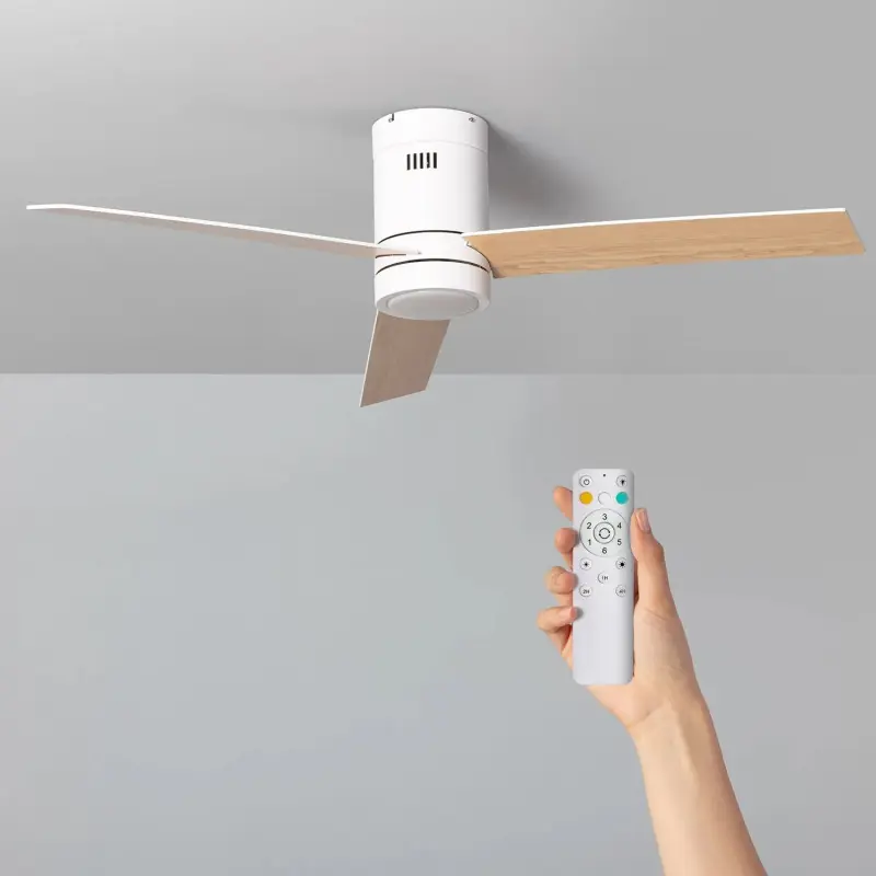 Ventilateur de plafond 3 pales-15w led cct-diamètre 132cm moteur dc
