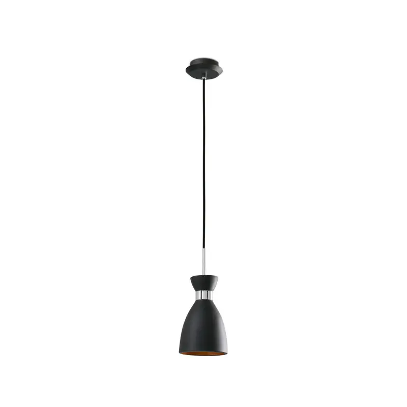 RETRO Lampe suspension noire et cuivre